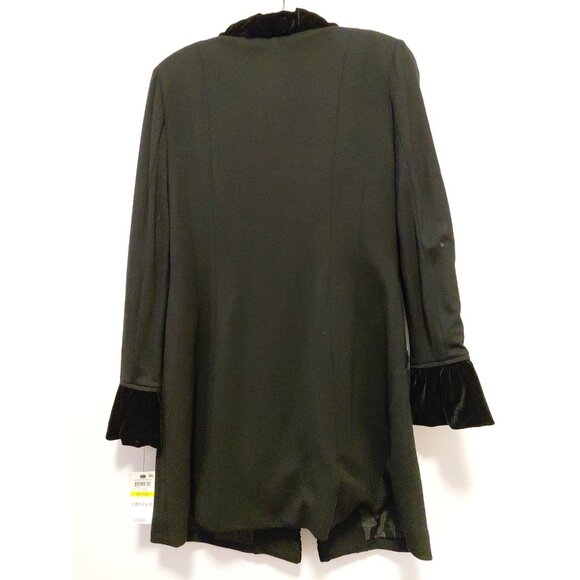 INC International Concepts Jacket Velvet Ruffle Trim Vampire Goth Black Med - Picture 8 of 11